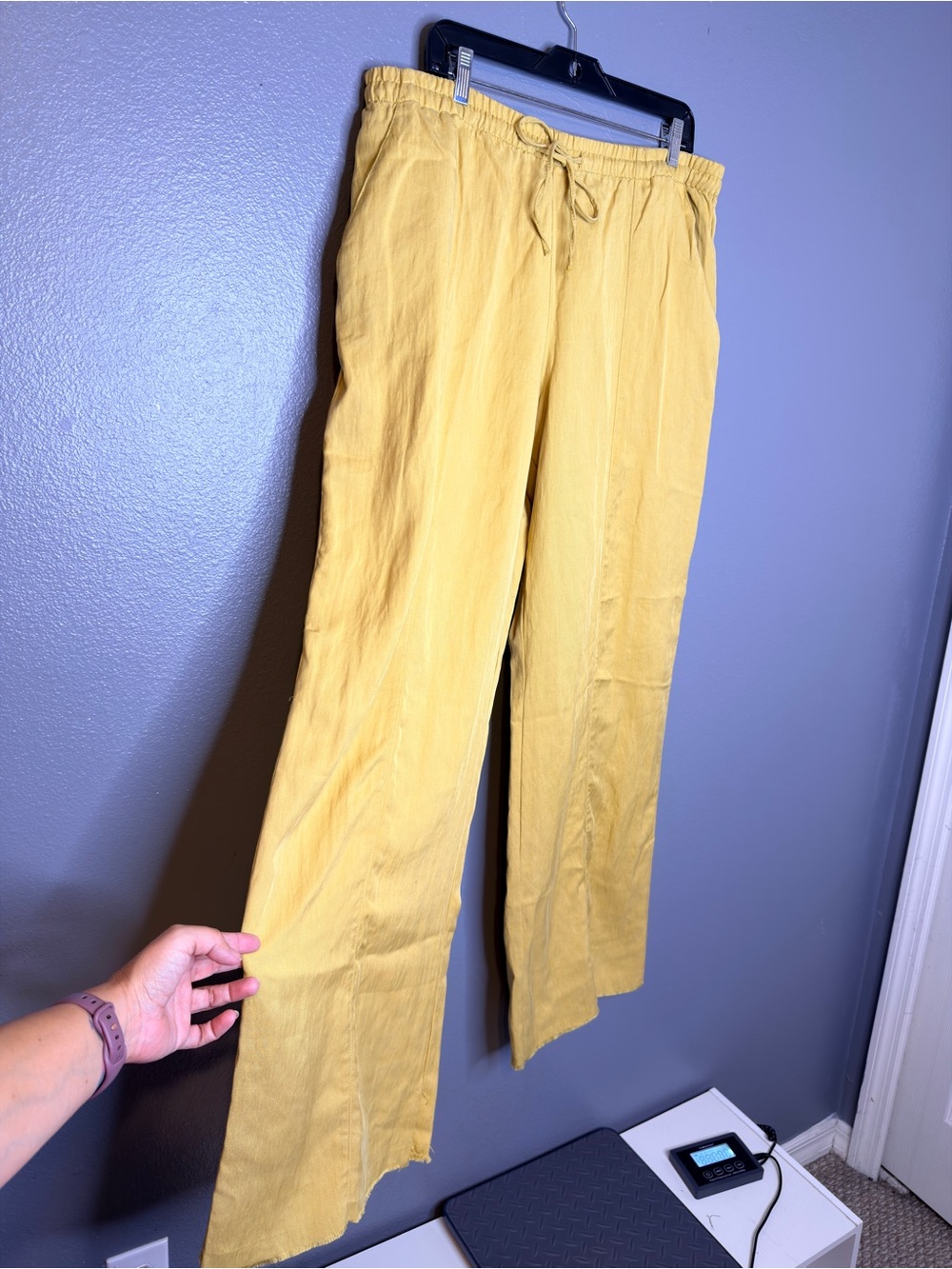 Zara Mustard Yellow Pull On Drawstring Pants Womens XXL